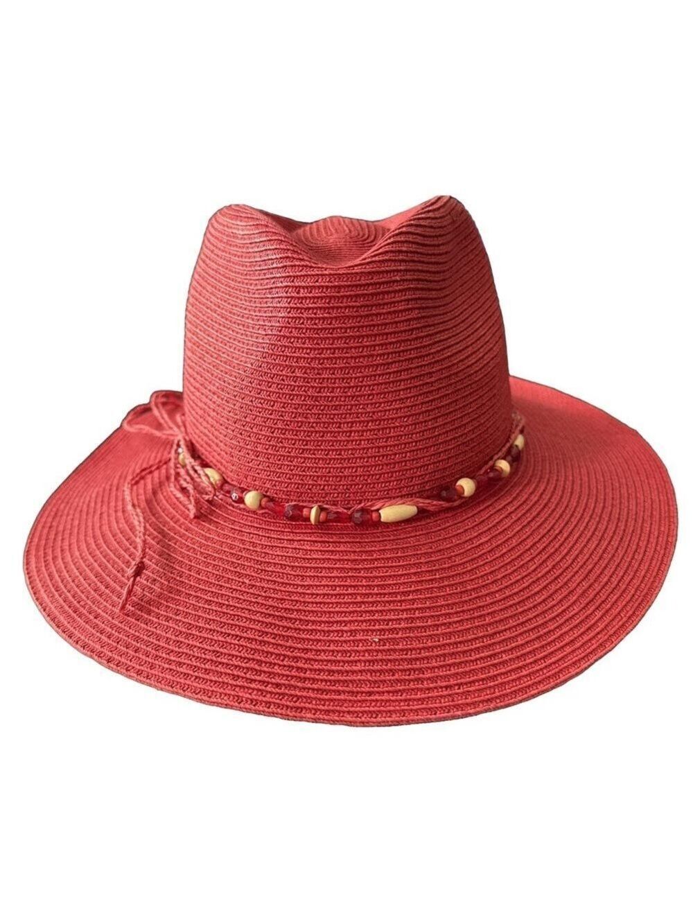 Cappelli Straworld Red Beaded Straw Women's Hat